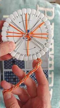Kumihimo Tutorial ... the easiest I know (16 Threads White & Orange)