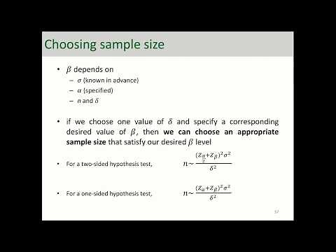 Hypothesis Testing - Choosing Sample Size