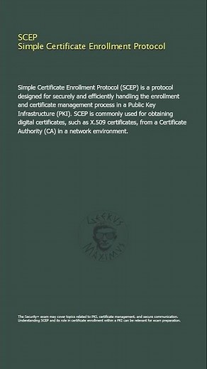 SCEP - Simple Certificate Enrollment Protocol - Security+