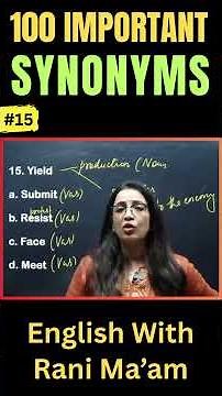 100 Important Synonyms for All Exams - 15 | English With Rani Ma'am
