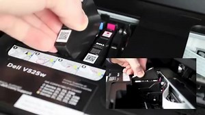How to install ink cartridges for Dell V525W and V725W AIO wireless Inkjet printer