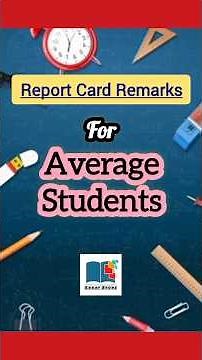 Report Card Remarks for Students #reportcard #comments #students
