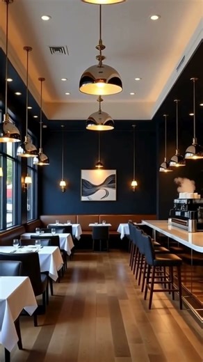 Matte Blue Restaurant Interior Design