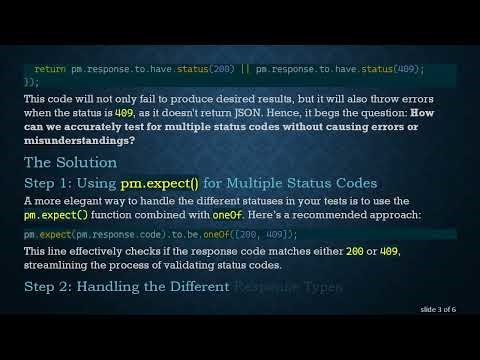 Handling Multiple Status Codes in Postman Newman Tests