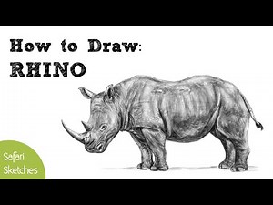 How to Draw a Rhino | Realistic, Step by Step | (White Rhino)