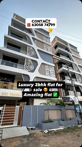 Checkout all the amenities 👇… 🌺 Luxurious 3BHK Flats for Sale – JKC College Road, Guntur 🌺 A perfect blend of comfort, space and premium living 🏡✨ ✔️ G 4 Construction ✔️ 2050 sft Spacious 3BHK (Only 1 flat per floor) ✔️ 100% Vastu ✔️ North-facing Independent Flats ✔️ 90% Home Loan Available 🏡 Features & Amenities: ✨ Beautiful Elevation ✨ Pure Drinking Water Supply ✨ Excellent Ventilation ✨ Full Power Backup 🔌 ✨ Car & Two-Wheeler Parking 🚗🏍️ ✨ Fully Furnished with Complete Woodwork ✨ Resi