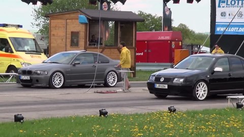 BMW M3 CSL E46 vs VW Bora VR6 – 1/4 Mile Race