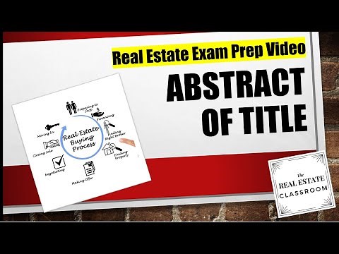 Abstract of Title | Real Estate Exam Prep Video