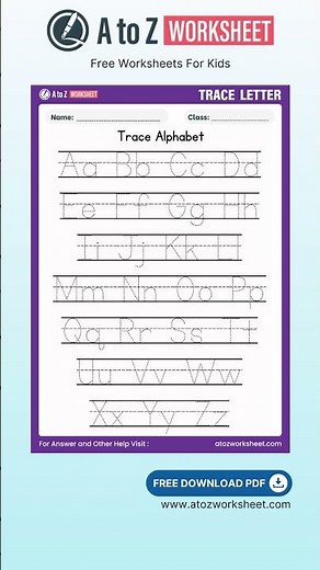 Alphabet Tracing Worksheet PDF | Printable for Parents & Teachers