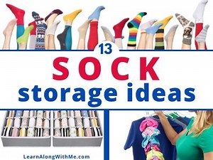 13 simple Sock Storage Ideas (get your socks organized today) - Learn Along with Me