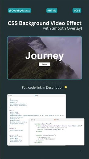⚡CSS Background Video Effect with Smooth Overlay! 🎨 | How to Add a Background Video in HTML & CSS?