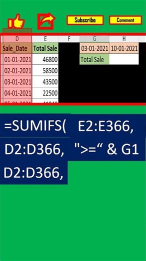 ‪@VaaUglobal‬ "SUMIFS + Dates = Magic in Excel!" #shortseducation #sumifs #youtubeshorts