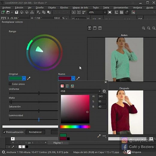 Tutorial Reemplazar Colores en Corel DRAW 2022