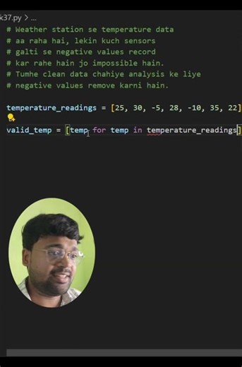 Remove Negative Numbers from a List in Python | One-Liner List Comprehension 🔥 #short