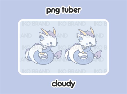 PNGTuber - Cloudy / Dragon / Chibi / Lindo / Twitch / YouTube / Vtuber / Streaming / Listo para usar y descargar para OBS Streamlabs - Etsy México