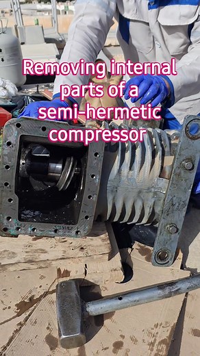 72 reactions · 6 comments | removing internal parts of a semi-hermetic compressor to repair and replace damaged ones #technician #HVACMaintenance #papansin #TopFans #InUnitLaundry #technicalissue | Hermijenes Pascua Cabang | Facebook