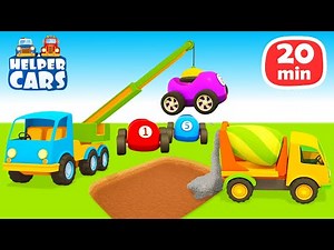 Learn vehicles for kids with Helper Cars cartoon. Full episodes animation | Cars and trucks for kids
