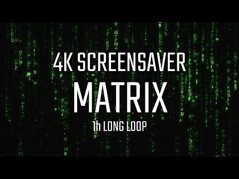 4K Screensaver - Matrix Numbers and Letters Rain - 1 Hour Long Loop - Live Wallpaper