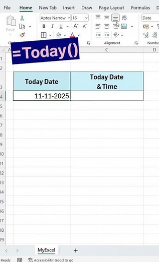Insert Today’s Date & Time Instantly in Excel! | Excel One Trick to Add Date & Time #excelshorts