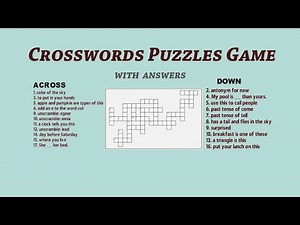 crosswords puzzle game with answers | English Vocabulary