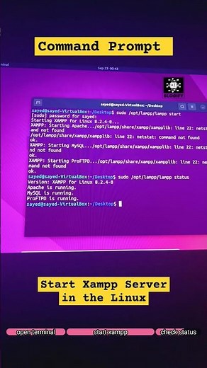 How to Start Xampp Server in Ubuntu / Kali or Other Linux Distros using Command Prompt / Terminal