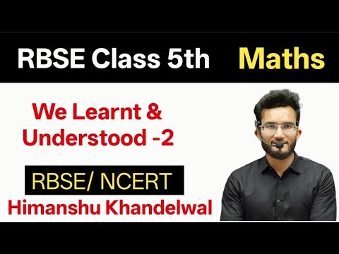 Class 5 maths | We Learnt And Understood - 2 | english medium l New Book