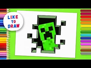 How to Draw MINECRAFT CREEPER step by step | Kamikaze Mob Drawing Tutorial | Simple Easy Guide Tips