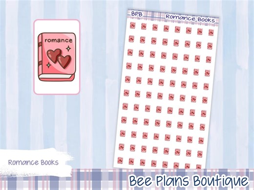 Book Icon Planner Stickers | Bookish Stickers | Reading Planner Stickers | Reading Stickers | Icon Planner Sticker | Romance Books | 10mm - Etsy