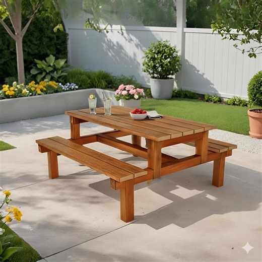 Modern Picnic Table Plans, DIY Outdoor Furniture PDF, Garden Design - Etsy