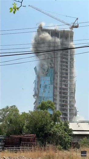 Building Under Construction Collapses as Powerful Earthquake Shakes Thailand