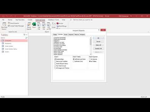 How to Import from another Access Database in MS Access - Office 365