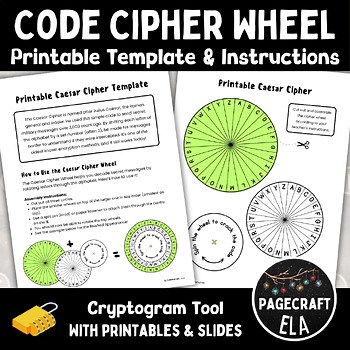 Printable Caesar Cipher Wheel or Paper Enigma Machine Tool for Classrooms