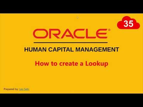 35. How to create a Lookup in Oracle HCM Cloud