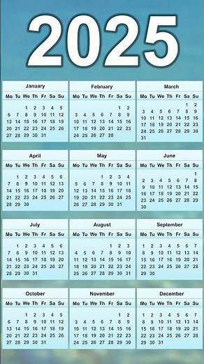 2025 Calendar