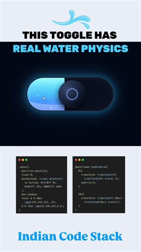 Real Water Physics Toggle Button Using HTML, CSS & JavaScript 💧✨