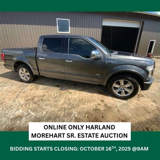 📢BIDDING IS OPEN for the Online Harland Morehart Sr. Estate Auction! Check out the Tractors, Tools, and Equipment available and start bidding today! https://www.hmauction.com/auctions/6491-online-only-harland-morehart-sr-estate-auction 📅Inspection Dates: - Saturday, October 11th 9:00am-Noon & Tuesday, October 14th 1:00-4:00pm 📅Payment & Pick Up Date: - Day of Sale 11:00am-6:00 p.m., Oct. 17th 10am-2pm, & Oct. 18th 8am-Noon | HM Auction Group
