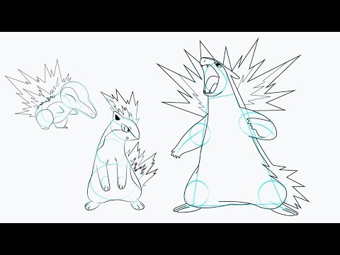 Como Desenhar Cyndaquil, Quilava e Typhlosion de Pokémon 🔥🦝 | Evolução Completa Passo a Passo