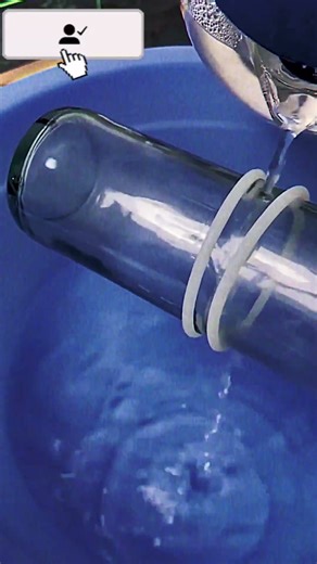 😲 Cut Glass Bottles with Hot & Cold Water! (Easiest Method EVER)#viralvideo #shorts