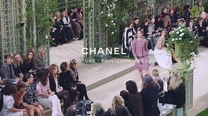 Chanel's show set its signature elegance against a spectacular set inspired by a French garden, the perfect backdrop to the summery florals and fluid grace that were showcased in Lagerfeld's designs | Vogue France