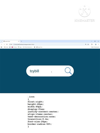 animated search box design using html and CSS #coding #htmlcss#tech #html @TCYBILL_Technology