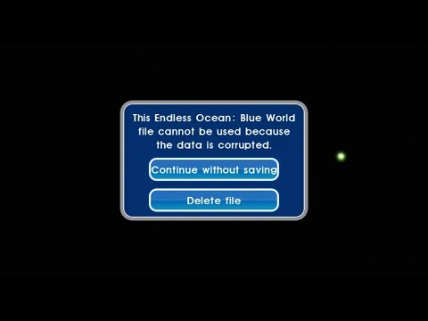Corrupted Save Data in Endless Ocean: Blue World