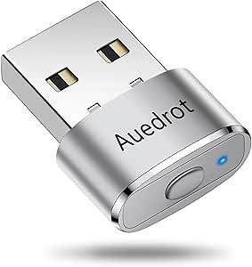 AUEDROT USB Mouse Mover - Automatic Mouse Wiggler with 2 Jiggle Modes, Switch Button, Plug & Play, Keep Computer/Laptop Awake, Silver
