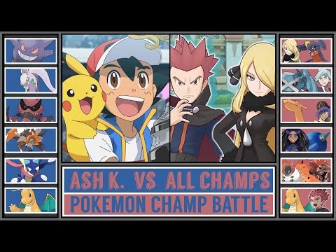 ASH vs ALL POKÉMON CHAMPS | Pokémon Anime Battle