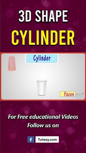 Cylinder 3D Shape | What is a Cylinder Shape? | Shapes for kids | Math #shorts