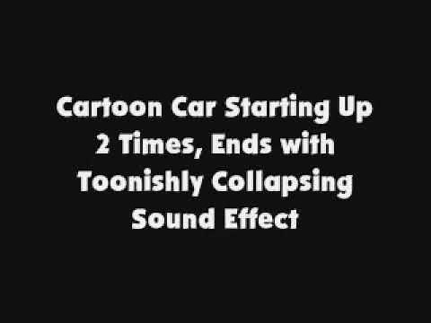 Cartoon Car Starting Up 2 Times, Ends with Toonishly Collapsing SFX