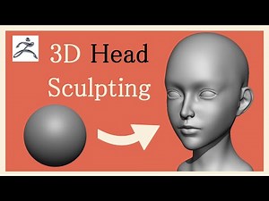 女性の顔の3Dスカルプト - Sculpting a female head in Zbrush Timelapse