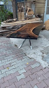 Here is another very unique piece. A custom-made table made of a combination of smoked epoxy and old walnut wood. Contact for customization or visit our page from the link in the profile and get a quote. Worldwide shipping✈️ #diningroom #epoxyresintable #diningtable #liveedgefurniture #customtable #epoxytable #interiordesign #furnituredesign #walnuttable #livingroom | Ironscustomwood