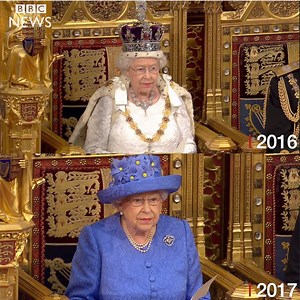 How today's dressed-down #QueensSpeech compares with last year. bbc.in/2sPli9H | BBC Politics