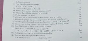 1) Define molar mass2) Find formula mass of Cu(NO) NO2​.(Cu-6... | Filo