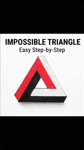 3D Impossible Triangle 😱 | Easy Optical Illusion Drawing #shorts #youtubeshorts #artshorts
